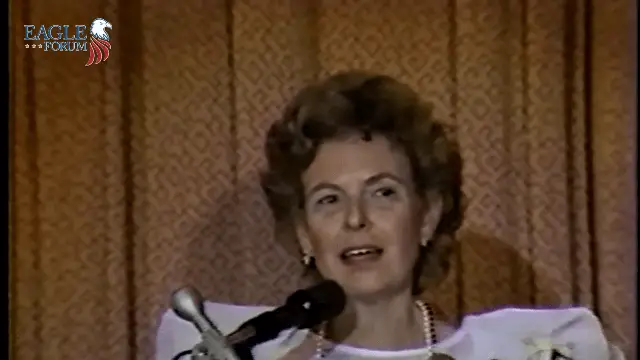 Phyllis Schlafly speaking at ERA Victory Dinner