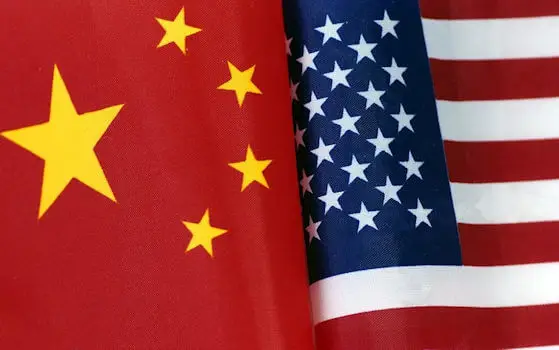 China and U.S. flag