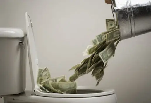Flushing Money down toilet