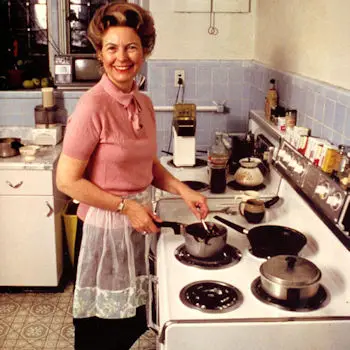 Phyllis Schlafly in kitchen