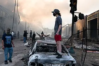 Fires burn in Minneapolis, Minnesota