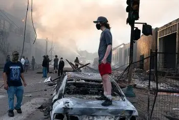 Fires burn in Minneapolis, Minnesota