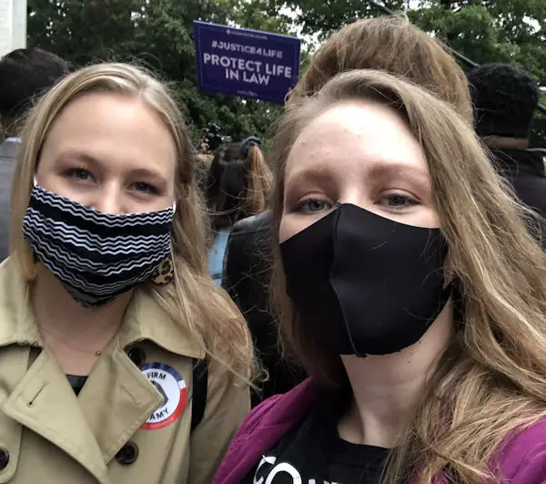 Kirsten Hasler and Tabitha Walter attend hearings
