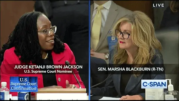 Ketanji Brown Jackson and Marsha Blackburn