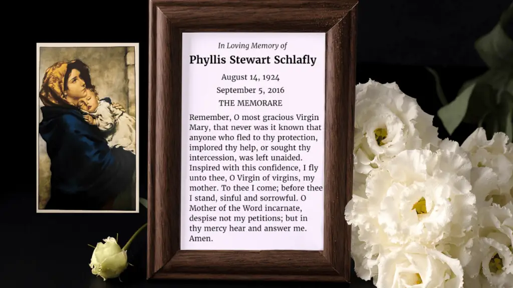 Phyllis Stewart Schlafly memorial