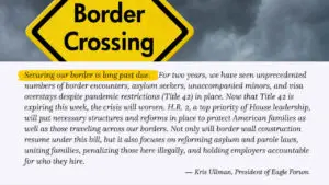 Eagle Forum Joins Coalition in Support of H.R. 2, the Secure the Border Act