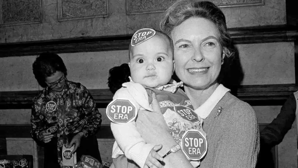 Phyllis Schlafly holding baby