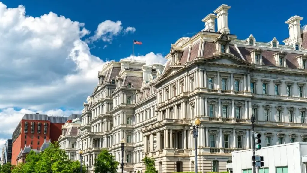 The Eisenhower Executive Office Building, a US government building in Washington, D.C.